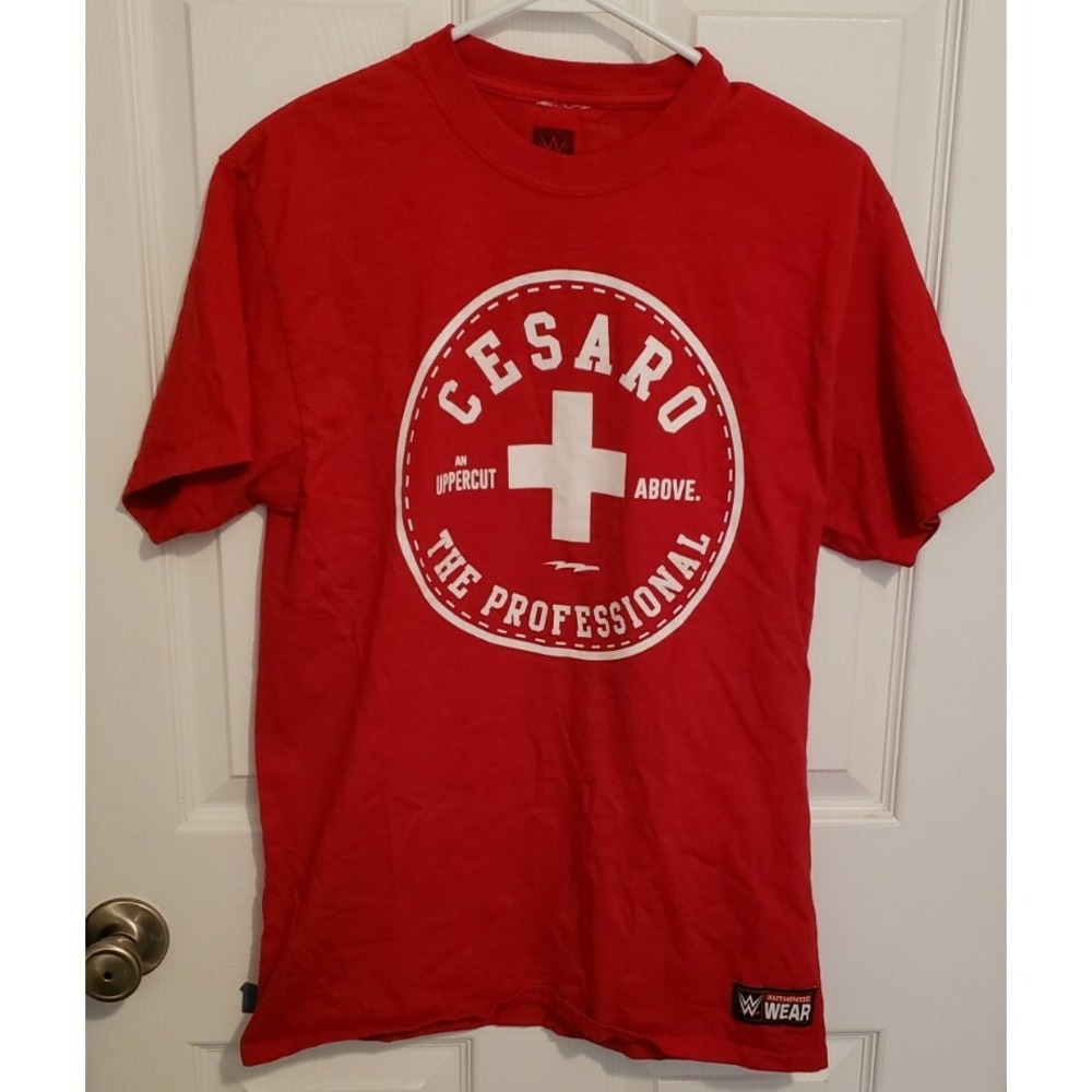 Cesaro The Professional Authentic WWE Red Shirt Men's Size Medium Claudio AEW